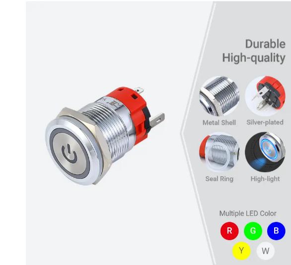 19 mm 3a mygtuko jungiklis